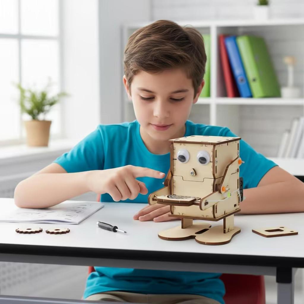 DIY Robot Kit Science Puzzle Teaching for Classroom, Students, Hobby Builders