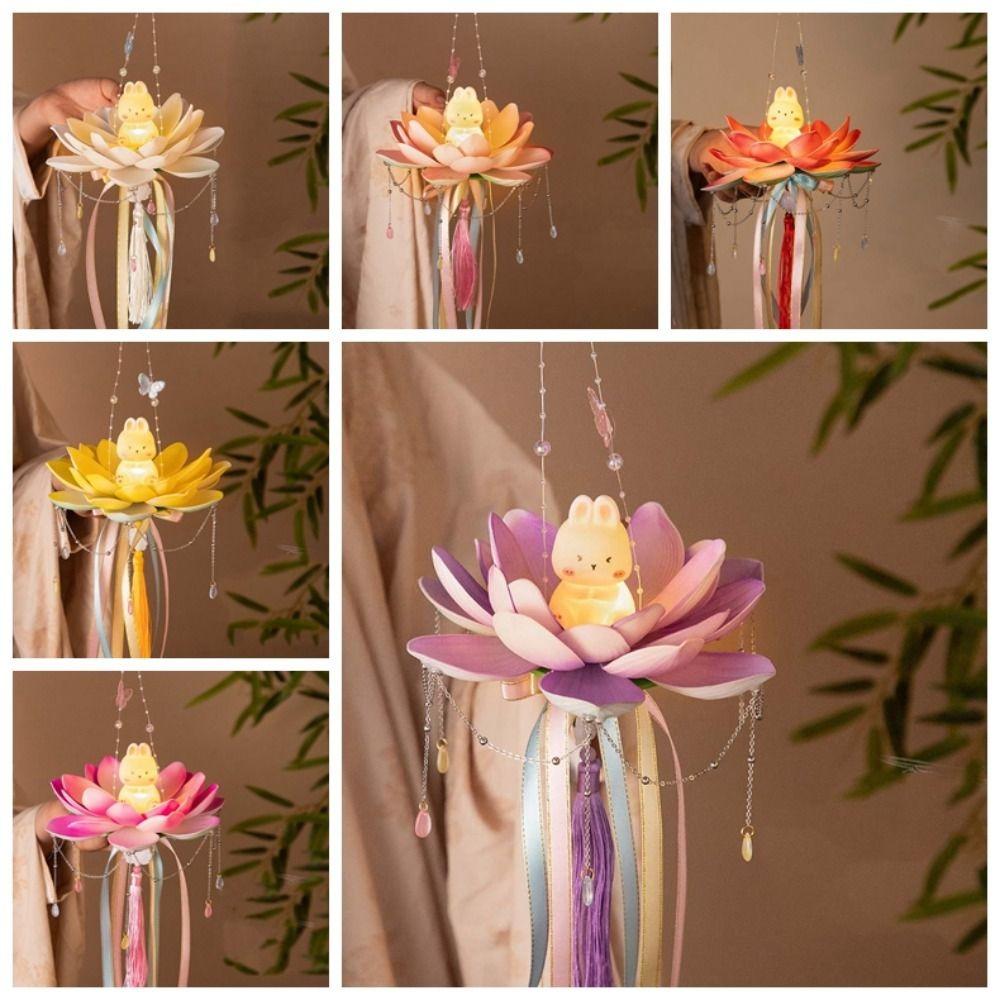 DIY Rabbit Lotus Lantern Material Package Mid-Autumn Festival Lantern  Festive Atmosphere