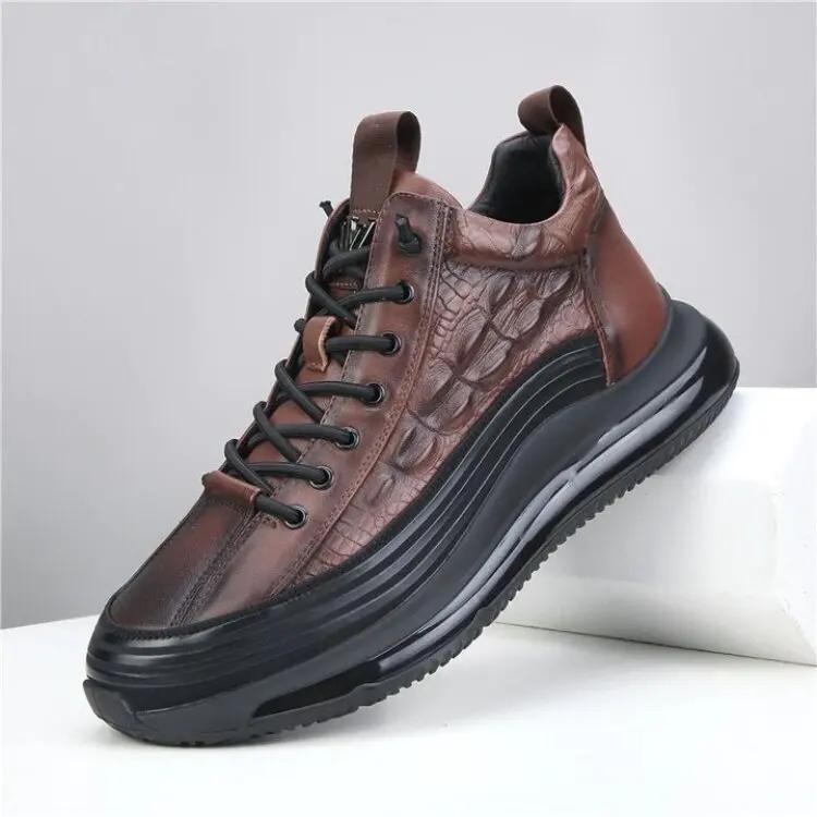 Luxury Men's Sneaker Winter Thick Bottom Casual Shoes Fashion Air Cushion Non Slip Sports Shoes for Men Outdoor Sneakers Zapatos