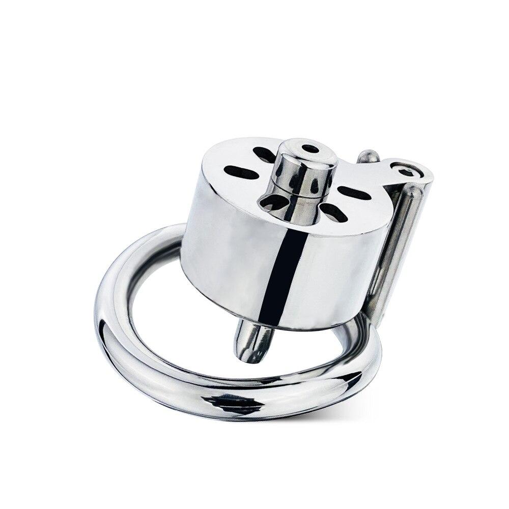 Wearable + Catheter Stainless Steel CB Lock Chastity Lock Cock Ring Penis Cage  Sex Toy Chastity Belt BDSM