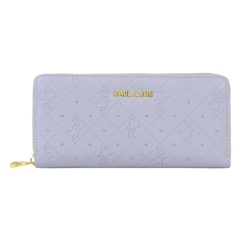 

[Paul & Joe] [Paul and Joe Axesova] long wallet round zipper ladies Emboss PJA-W1071 ACCESSOIRES check Embossed monogram dot blue