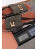 Women's European & American Flat Sandals with Elastic Fabric Band and Metal Accents, Plus Size, Beach-Ready.