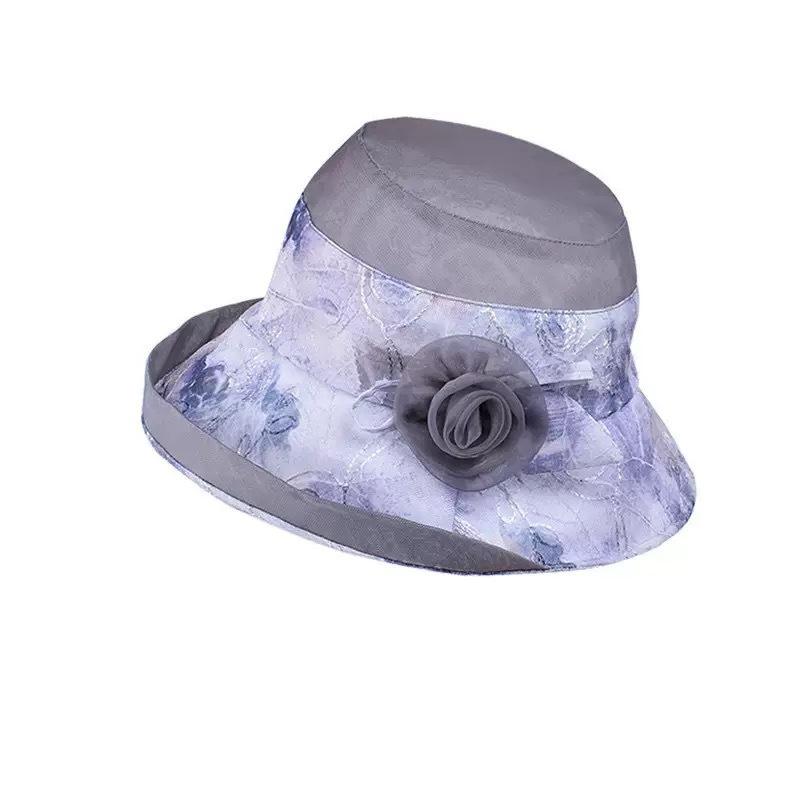 Summer Hats For Women Flower Thin Bucket Hat Breathable Casual Sun Hat Sunshade Sunhat Mother Gift