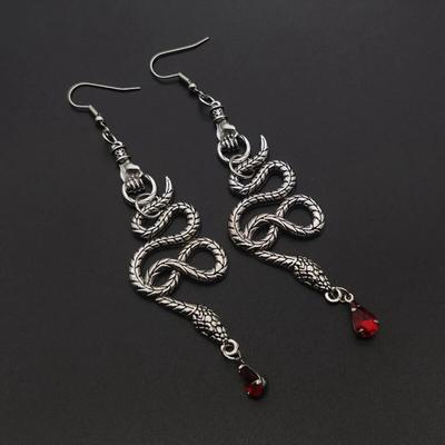 Gothic Snake Hand Earrings, Snake-shaped Pendant Crystal Earrings, Witch Pagan, Bohemian Style, Creative Gift for Ladies
