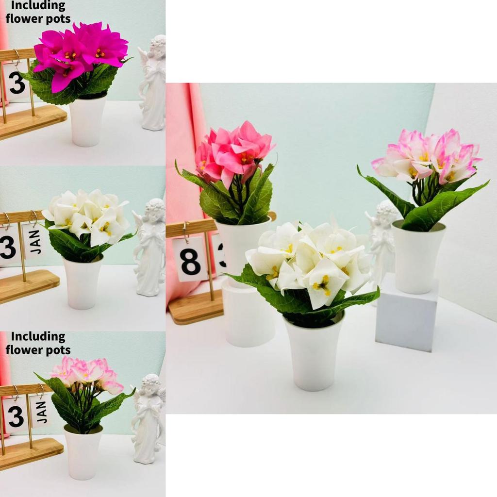 Triangulär rosplanta konstgjord grönska med formsprutad hantverk för vardagsrum och evenemangsbruk