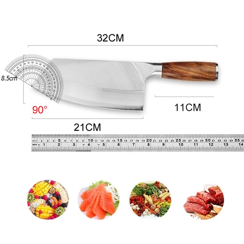 Professional Chef Knife High Carbon Stainless Steel Laser Slicing Meat Cleaver Knives Ultra Sharp Kitchen Knife Butcher Cooking