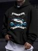 Marlin Spear American Retro Print Hoodie Sweatshirt, Fishing Outdoor Style, Nautical Element Design, Showcasing Angler'S Wildness And Passion
