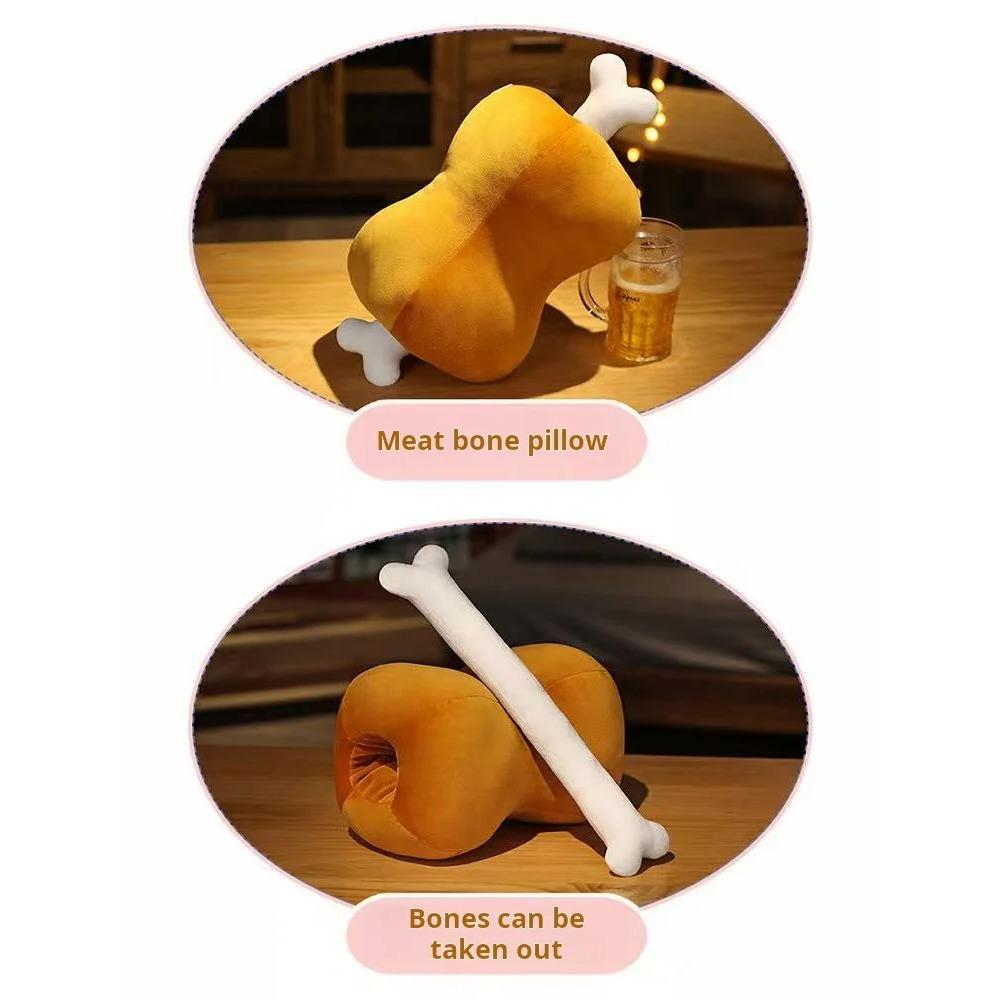Chicken Leg Bone Pillow Plush Toy Handmade Doll Cartoon Anime Cute Cushion Home Decoration Children's Birthday Gift Toy