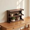 Mug Storage Shelf Wooden Cup Rack Unblocked Front Desktop for Collectors 2tier