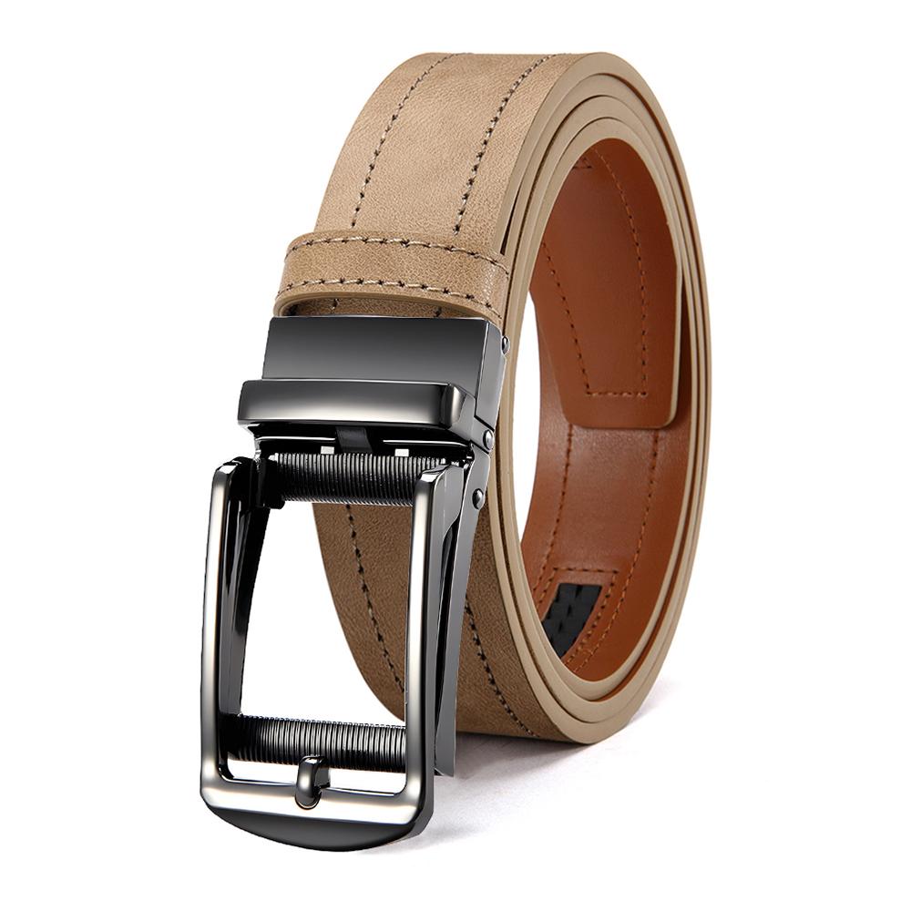 

Новые мужские ремни Металлическая автоматическая пряжка Ремень известного бренда Мужской Качественный Натуральная Роскошная Кожаный ремень для мужчин Ремень известного бренда Женский 105CM