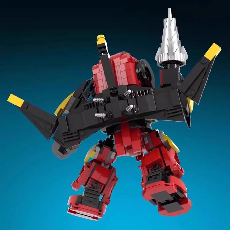 Building Block Compatible, Tianyuan Breakthrough, Combat Mecha Red Lotus Snail Rock, Hot Blood Simon Big Red Lotus Drill