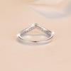 925 Sterling Silver V-Shaped Moissanite Stackable Band Ring - Fashionable Sweet Finger Jewelry