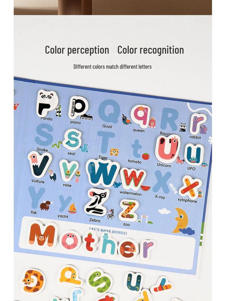Magnetic Educational Puzzle Book: Baby's First English Words - Certified Safe