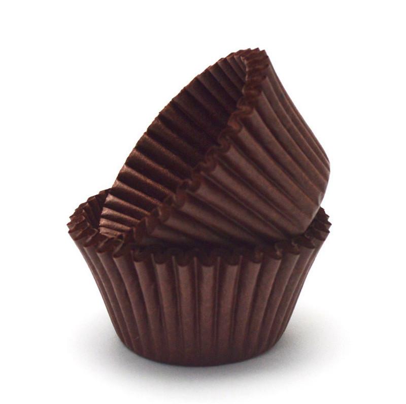 

500/1000 шт. шоколадная бумага для кексов, формочки для выпечки, подставка для торта, украшение для свадебной вечеринки, поставщик M 3.5x2.5cm коричневый