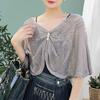 Sunscreen Cardigan Solid Color Half Sleeves Super Thin Shawl Coat Sun Protection Breathable Mesh Sundress Cover Tops Casual Wear Women Clothes