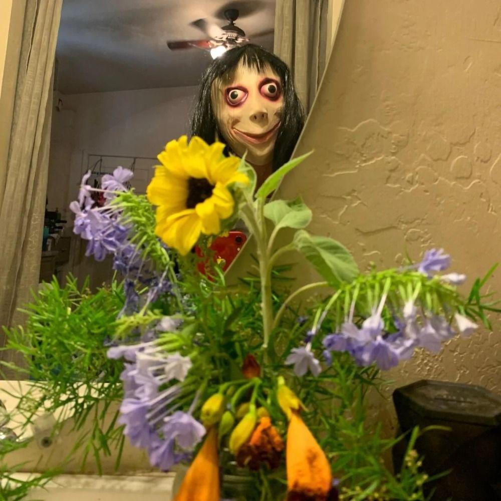 Headgear Wig Momo Scary Mask Scary Halloween Mask Funny Latex MoMo Maske  Men