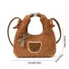 Cute Plush Crossbody Bag Cartoon Mini Shoulder Bag Creative Bear Bow Handbag  Kids
