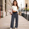 Pantaloni Casual Elastici a Zampa High Waist Colorati per Bambini per Corsa, Danza, Fitness e Yoga