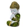 Figurka Buddy z żywicy poliestrowej Dekoracyjny eksponat Mały Mnich Dziecko Budda, (Zielony)