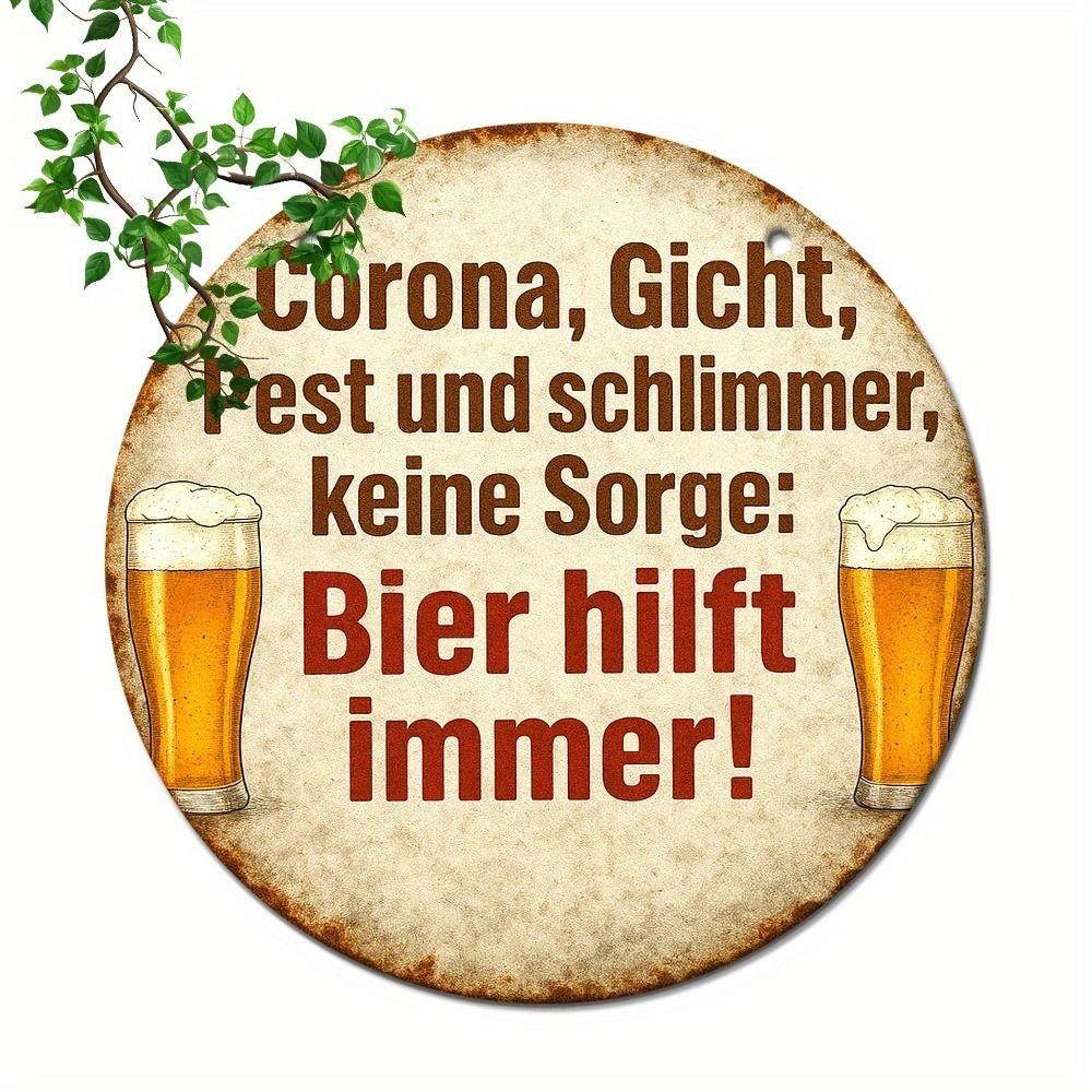 Segno in Latta Metallico Birra Decorazione Murale 20x30cm
