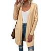 Vintage Solid Color Loose Knitwear V-Neck Long Sleeve Cardigan Sweater Top for Autumn Winter
