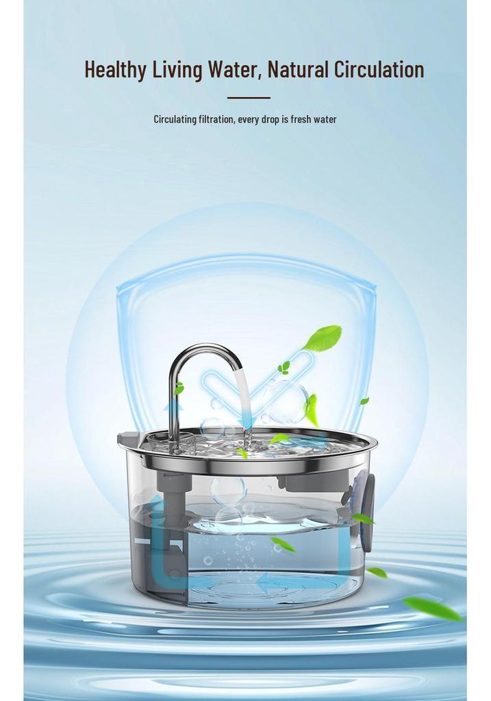 PetSmart 3.2L Stainless Steel Automatic Water Fountain & Feeder for Cats and Dogs