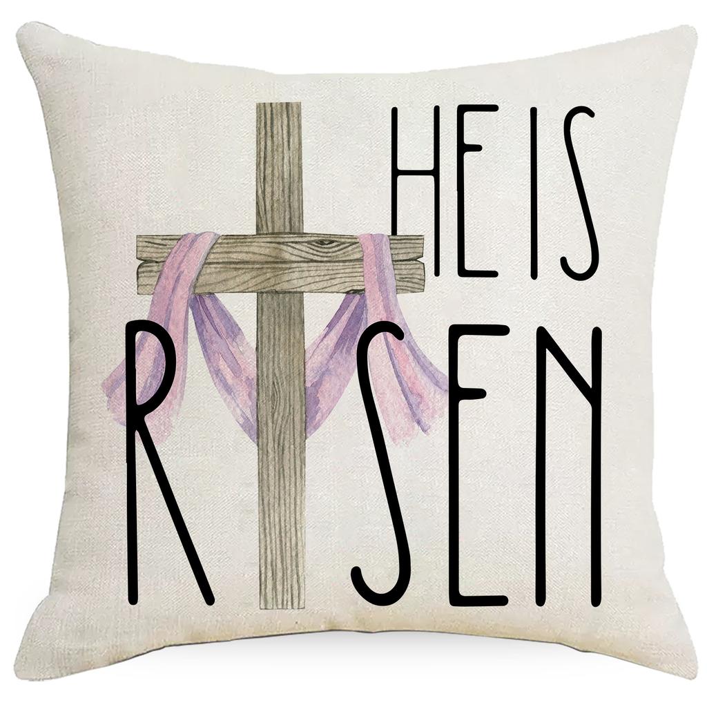 Neuer Oster-Kissenbezug Festlicher Leinen Hasen-Druck Heimdekoration Kissen Kissenbezug