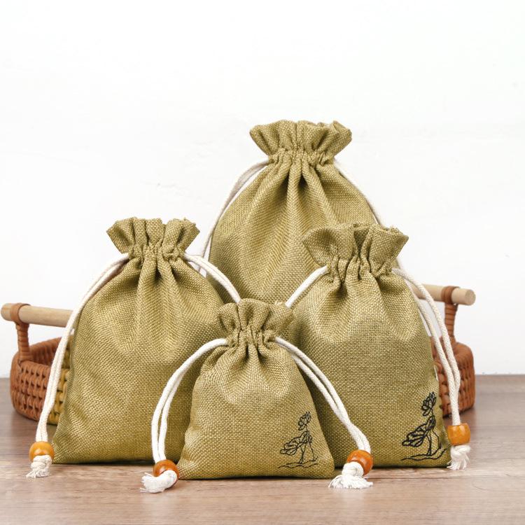 Custom Cotton Linen Drawstring Pouch: Small Cup, Jewelry, Storage, Brocade, Cultural Relic, or Bead Tray Bag
