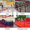 SucceBuy 4-6Pcs Queue Security Posts Crowd Control Stanchion Barrier Stand Crowd Barrier W/ Adjustable Belt for Party Exhibition