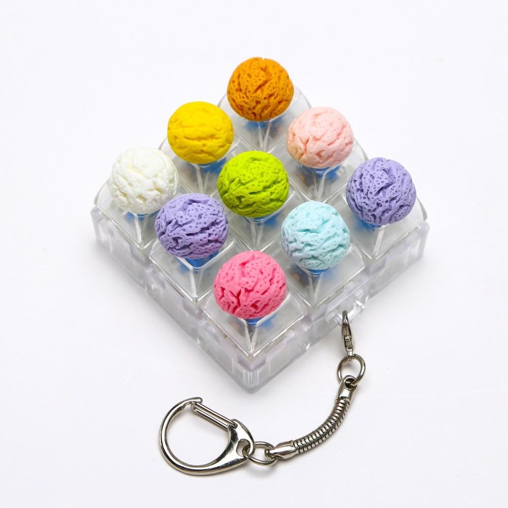 Anti-Stress Fidget Toy Keychain Mini Keycap Fidget Toy Bag Charms Keyboard Keychain Pass The Time