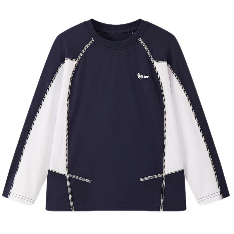 MQD Boy s College Style Color-block Raglan Long Sleeve T-shirt 140cm