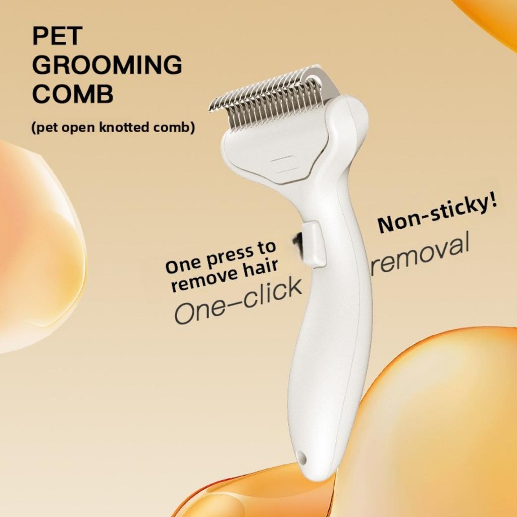 Pente de Nó para Animais de Estimação, Pente para Gatos, Pente para Pelos Soltos, Remoção de Pelos de Beleza, Pente para Animais de Estimação, Pente de Remoção de Pelos Soltos com Um Clique