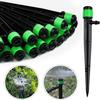 50x Adjustable 360° Micro-sprinkler Drippers for 4-6 Mm Hose – Green, 13 Cm, Adjustable Flow Rate