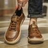 Fashion Men Casual shoes lace up Leather Flats Designer Shoes Comfortable Fashion Leather Oxfords men Soft Versatile Shoes