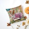 PPembroke Welsh Corgi Cushion Cover Washable Linen Pillowcase Soft  for Daily Sofa Bed Home Room Decor