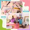 Ulele 10 Pcs Pencil Holder Cup Hollow Flower Pencil Pots Plastic Vase Pen Pot Holder Makeup Brush Storage Organizer Container Or