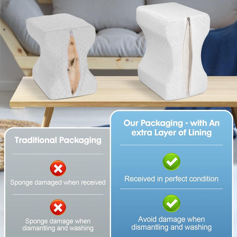Ergonomic Memory Foam Knee Pillow for Pressure Relief and Pregnancy Support