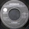 7inch Record WHITESNAKE  Is This Love 9282337 Geffen Records 1987 Canada Rock Used