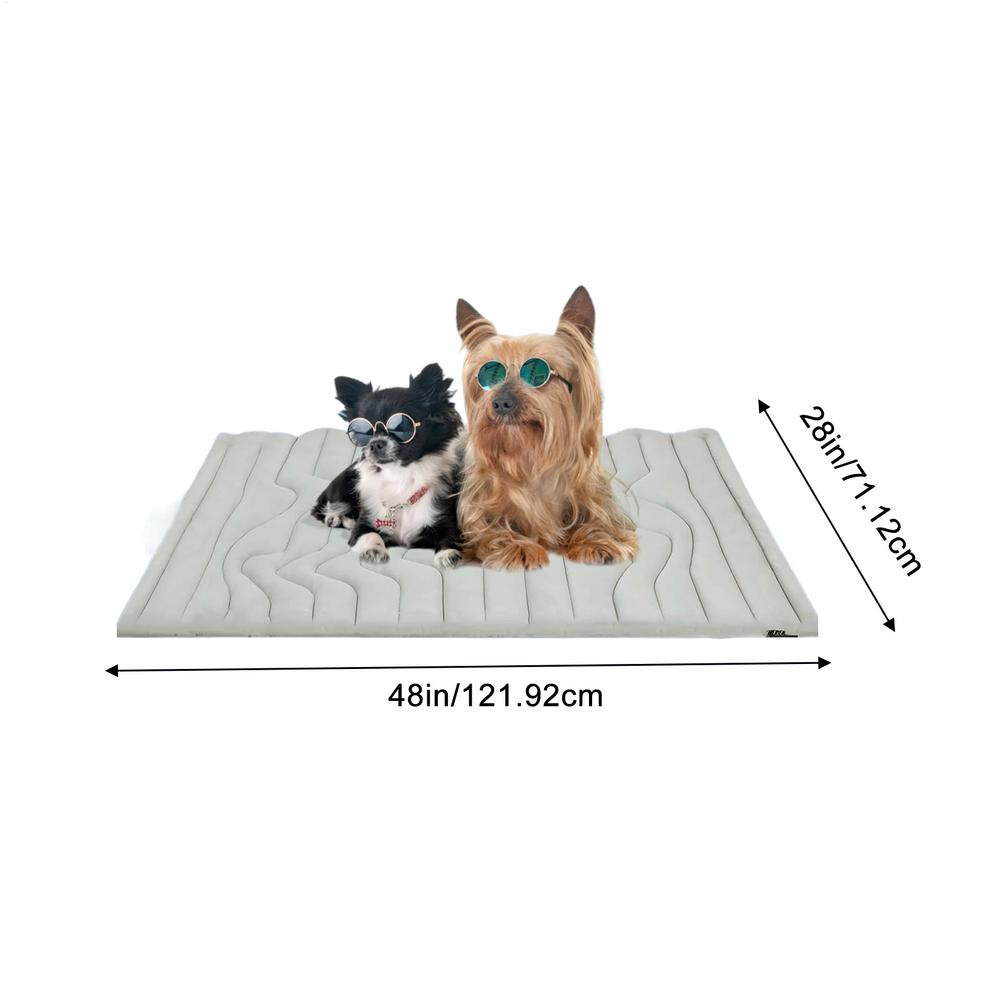 

Pet Ice Mat For Dogs Double-Sided Cooler Dog Mat Gentle Wear Resistant Pet Ice Pad For Floor Car Seats Outdoor Indoor Crate M серый