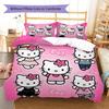 Hello Kitty Cute Pattern Bedding,Quilt Set Quilt Cover Pillowcase Home Birthday Gift(1 * Duvet Cover + 2 * Pillowcase, Without Core)