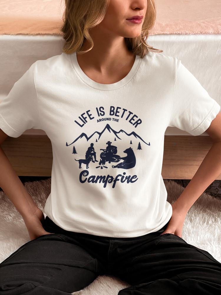

Life Is Better Around the Campfire T-Shirt Camping Gift Tee Bonfire Outdoors Fun 4XL