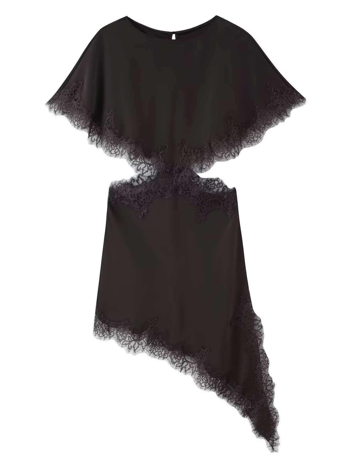 Women s Summer Lace Patchwork Sexy Crop Top Dress Medium