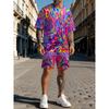 Bunte Graffiti 3D-Druck Trainingsanzüge Herren Damen Lässige Kurzarm-T-Shirt-Shorts-Sets 2 Teile Sportbekleidung Anzüge Herrenbekleidung