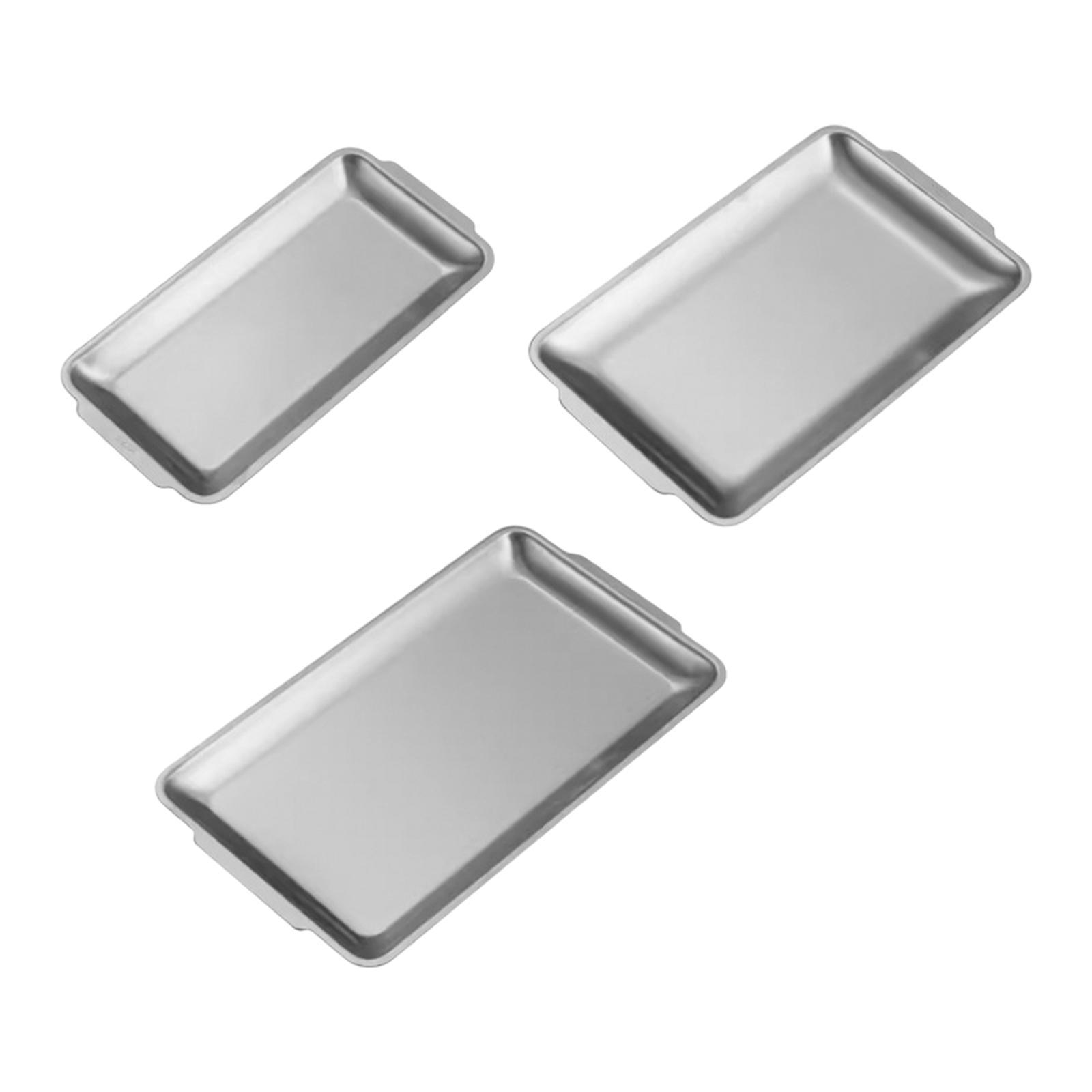 

Stainless Steel Serving Tray, Storage Tray, Multi-Purpose Rectangular Matte 22cmx11cm