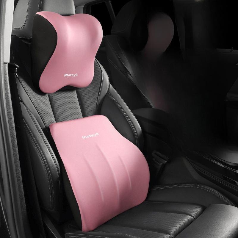 2PCS Car Headrest and Lumbar Support Neck Pillow Set Automotive Memory Foam Office Chair Headrest Fatigue Relief Travel Pillow