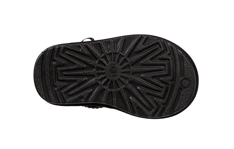 UGG Classic Heritage Entry Cow Split Leather Fleece Lined Snow Boots Kids' Boots Black Children Aged 3 7 Years Old 1118888T-BLK