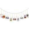 Photo Frame Hanging Rope Bohemian Style Wooden Beads Handmade Non-slip with Clip DIY Craft Gift Wall Picture Mats Clip Holder Organizer Home Decor
