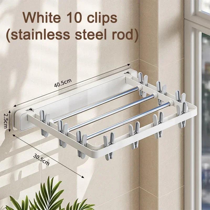 1PACK Folding Clothes Racks Wall Mounted Drying Clip Windproof Clip Clothing Rack Hanger Household Sock Drying Clothes Clotheslines