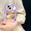 Ins Korean Cute 3d Cartoon Cat Ears Make Up Mirror Phone Case For Iphone 14 13 12 11 Pro Max Silicone Shockproof Soft Cover