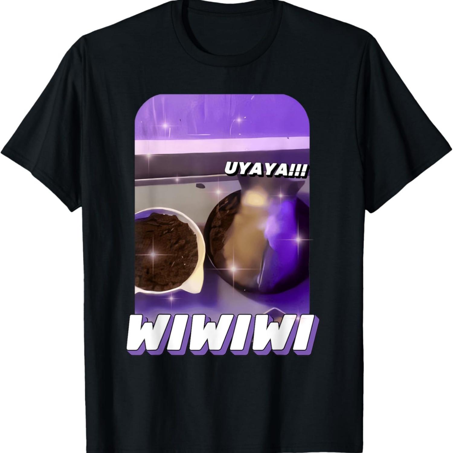 Funny wi wi wi cat kitten eating meme Brainrot humor T-Shirt for Men Women S